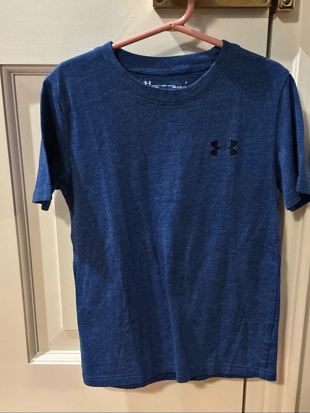 Under Armour Boys' HeatGear Armour Short-Sleeve Shirt Blue Size 6